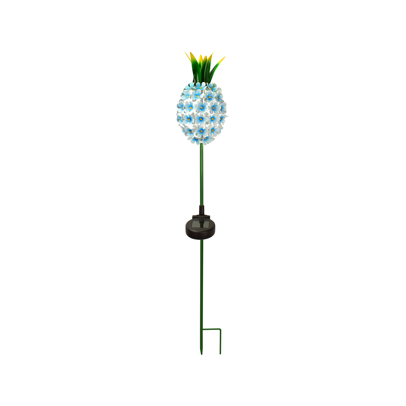Click 76cm Blue Pineapple LED Solar Stake Light