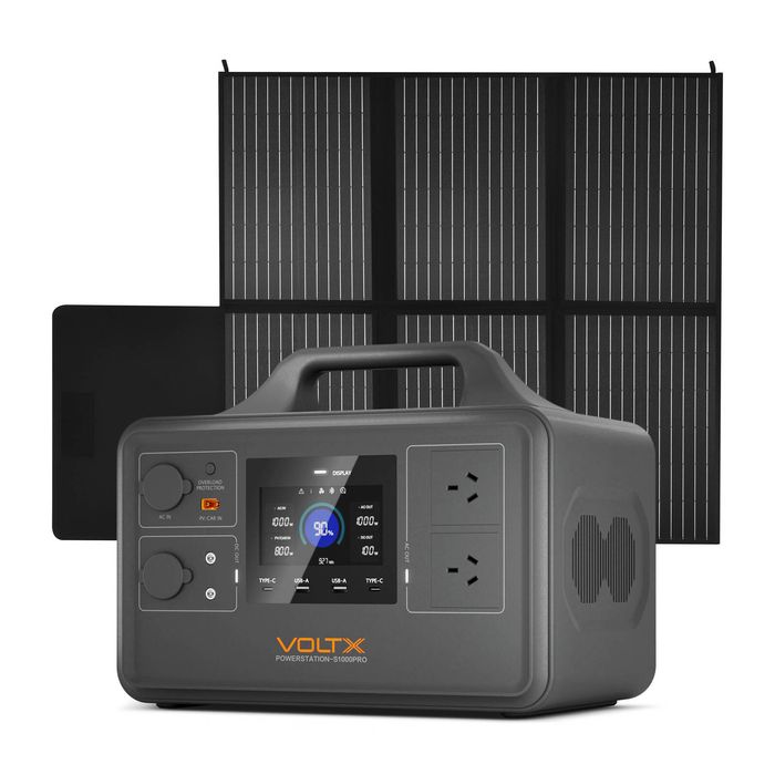 VoltX 1800W 1030Wh Portable Power Station + 200W Foldable Solar Panel – Solar Generator Kit for Camping & Home Backup
