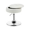 Costway Swivel Stool Vanity Chair Pu Leather W/flipped Lid Storage White