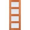 Woodcraft 2040 x 820 x 40mm Entrance Door Modern French Frosted Safety Glass F8 4GL