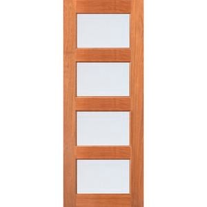 Woodcraft 2040 x 820 x 40mm Entrance Door Modern French Frosted Safety Glass F8 4GL