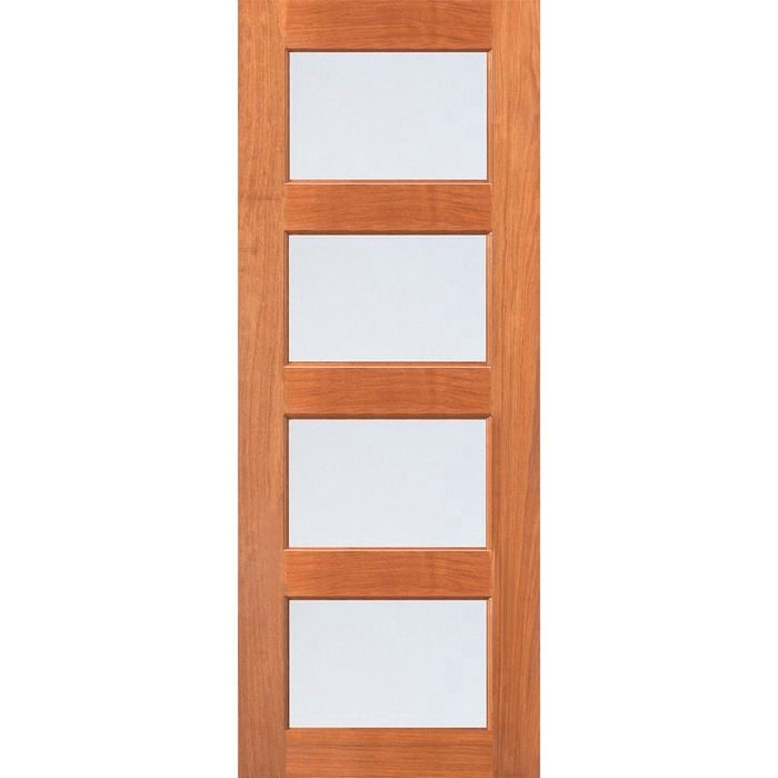 Woodcraft 2040 x 820 x 40mm Entrance Door Modern French Frosted Safety Glass F8 4GL
