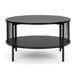 Design Square Connell Modern Round Living Room Wooden Coffee Table - Black