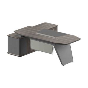 Modern Furniture MADDOK Executive Desk with Right Return 200cm - Chocolate&Grey