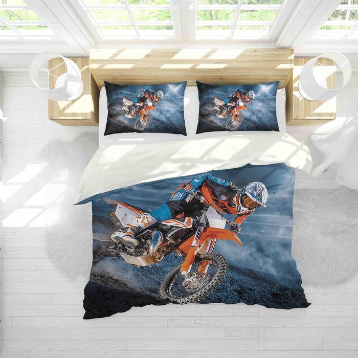 3D Off-road Motorcycle Quilt Cover Set Bedding Set Duvet Cover Pillowcases JN 1195