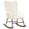vidaXL Rocking Chair Cream White Velvet Armchair Living Room Seating Rocker