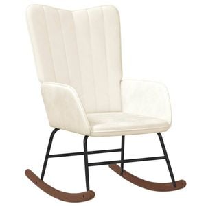 vidaXL Rocking Chair Cream White Velvet Armchair Living Room Seating Rocker
