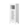 Oikiture Storage Cabinet Slim Rattan Door White 80cm