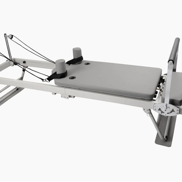 Foldable Pilates Reformer With Headrest - White