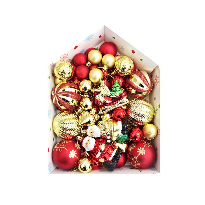 Catzon 72 Pcs Christmas Ball Ornaments with Multi Cute Shapes for Party Wedding Holiday-Set 2