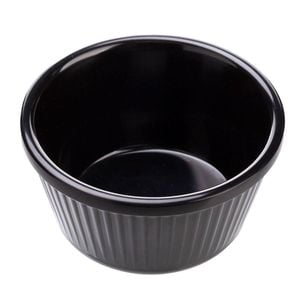 Coucou Melamine Fluted Ramekin Classic Black 90ml Commercial Kitchen Storage Tableware
