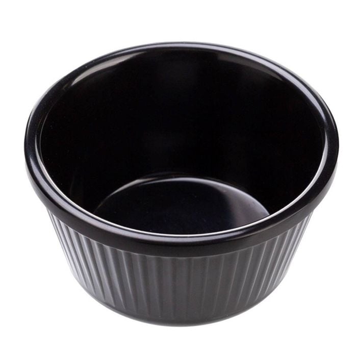Coucou Melamine Fluted Ramekin Classic Black 90ml Commercial Kitchen Storage Tableware