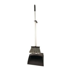 Oates Lobby Pan Set Commercial Black Dustpan And Broom Cleaning Tool