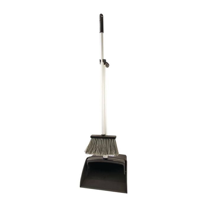 Oates Lobby Pan Set Commercial Black Dustpan And Broom Cleaning Tool