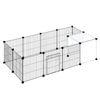 PaWz Rabbit Cage Metal Playpen with Door for Small Pets Indoor Black