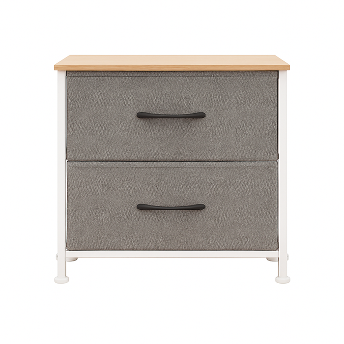 Foret Chest Of 2 Drawers Storage Cabinet Tower Dresser Fabric Lowboy Organizer