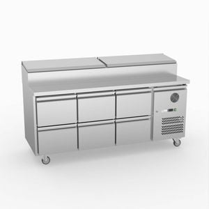Fed-x Six Drawer Salad Prep Fridge Xss7c18s3v-6d