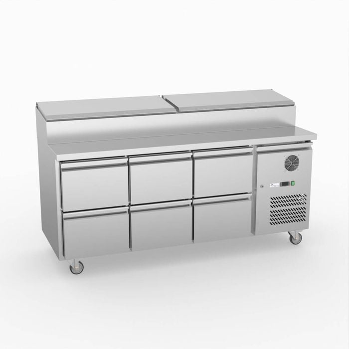 Fed-x Six Drawer Salad Prep Fridge Xss7c18s3v-6d