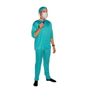 Doctor Scrubs s Costume with Surgical Face Mask Hospital Halloween Dress Up
