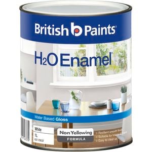 British Paints 1L White Gloss H2O Enamel