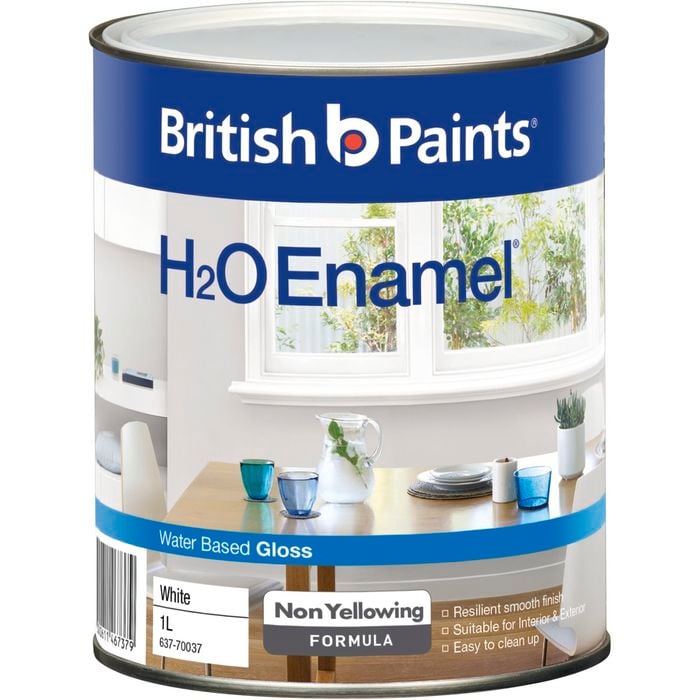 British Paints 1L White Gloss H2O Enamel