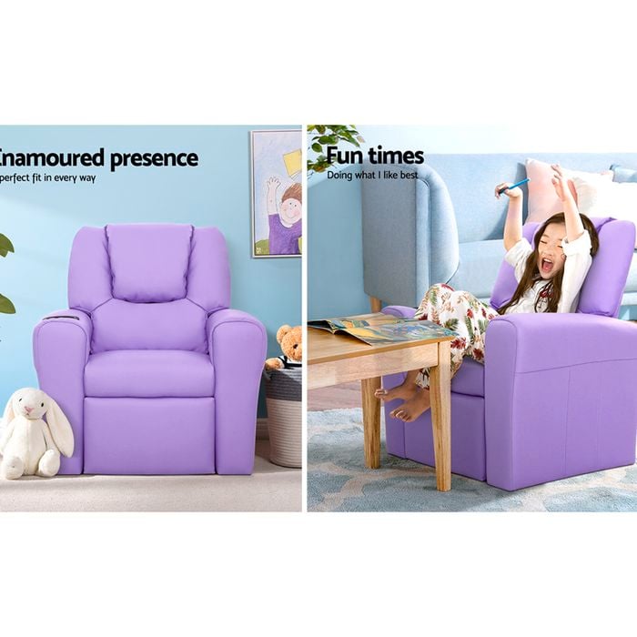 Purple kids recliner