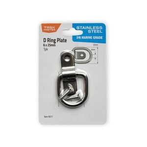 Taskmaster 6 x 25mm 316 Stainless Steel D Ring Plate