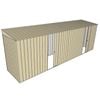 Build-A-Shed 1.2 x 6.0 x 2.0m Skillion Dual Single Sliding Side Doors Shed - Cream