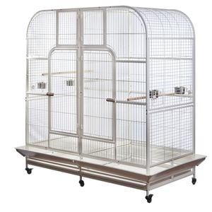 Yes4pets Xxxl 185 Cm White Bird Cage Pet Parrot Aviary Perch Castor Wheel Removable Divider