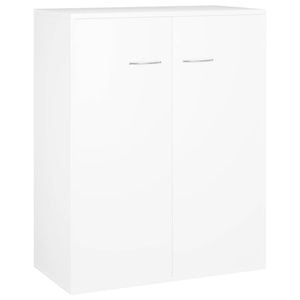 vidaXL Sideboard White Engineered Wood Side Cabinet Storage Home Organiser