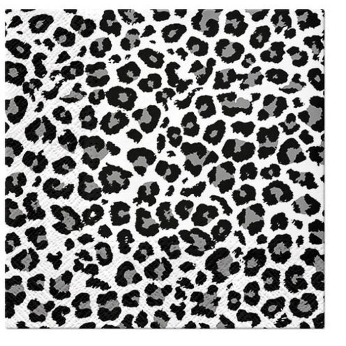 20pc Paw 3 Ply Lunch 33x33 Cm Premium Paper Flexo Napcins - Panther Print