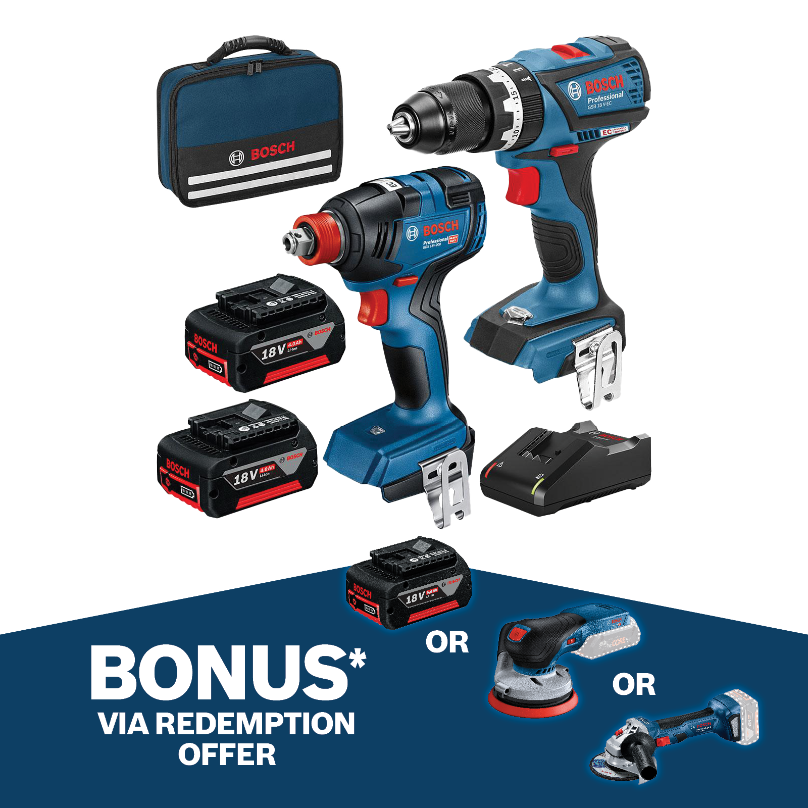 Bosch 18V Professional 2 Piece Brushless Combo Kit 0615991FH5 Bunnings Australia