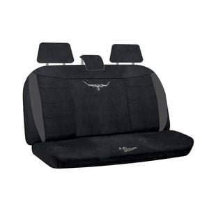 R.m.williams Rmw Longhorns Black Suede Velour Rear Car Seat Cover Universal Fit