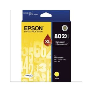 Epson GENUINE Original Epson 802XL Yellow High Capacity Ink Cartridge Toner T356492