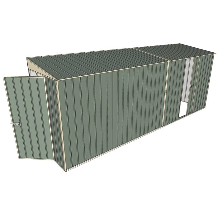 Build-A-Shed 1.2 x 5.2 x 2.0m Skillion Single Sliding Side Door Shed - Green