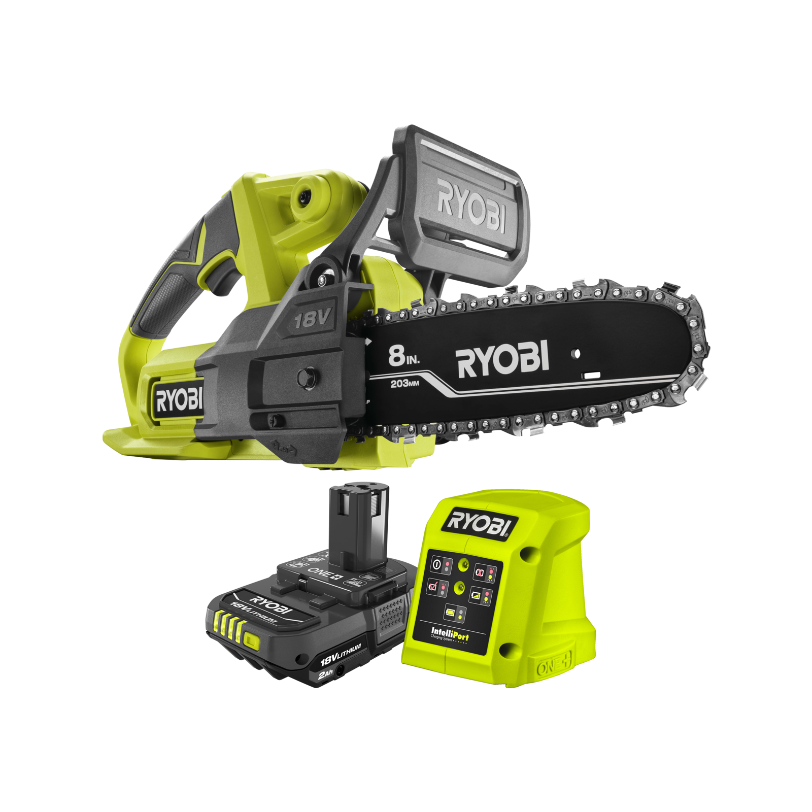 Ryobi One 18V 8 20cm Cordless Pruning Chainsaw 2.0Ah Kit Bunnings Australia