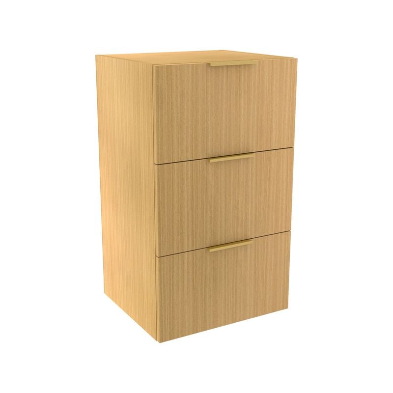 Lugna 768 x 450 x 380mm Sand 3 Drawer Storage Cabinet