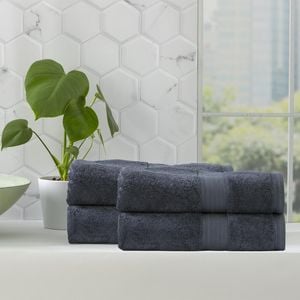 Renee Taylor 4 Piece Bamboo Cotton Bath Towel Indigo