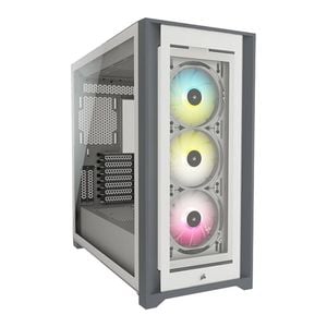 Corsair Icue 5000x Rgb Tempered Glass Atx Midi Tower Computer Case - White [cc-9011213-ww]
