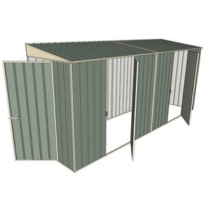 Build-A-Shed 1.2 x 4.5 x 2.0m Skillion Dual Single Hinged Side Doors Shed - Green