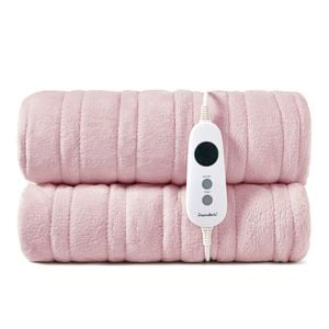 Dreamaker Kingston Coral Fleece Washable Electric Heated Throw Blanket Blush Pink 180x200cm | Overheat Protection & Auto-Off