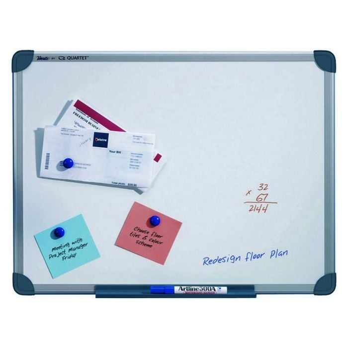 Quartet Commercial 45x60cm Slim Magnetic Surface Whiteboard W/ Marker/pen Tray