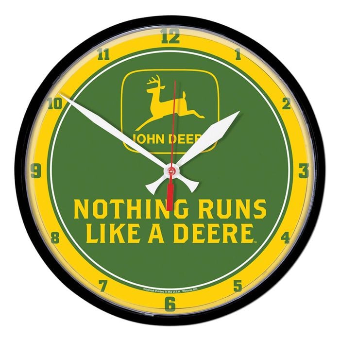 John Deere Clock Rnd Nothing Runs Logo 32.4Cm Diameter