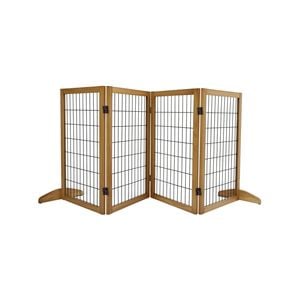 Charlie's Nature Freestanding Wood/metal Pet Gate Natural Pinewood 4 Panel