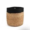 Yarra Textiles Multi-purpose Jute/Cotton storage basket Elegant (25 cm x 25 cm x 25 cm) black-beige