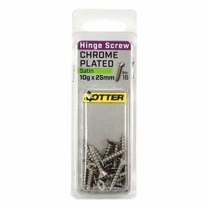 Otter 10 x 25mm Satin Chrome Hinge Screws - 16 Pack