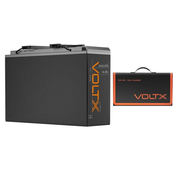 Voltx Slim 12v 200ah Lithium Battery + 100w Solar Panel