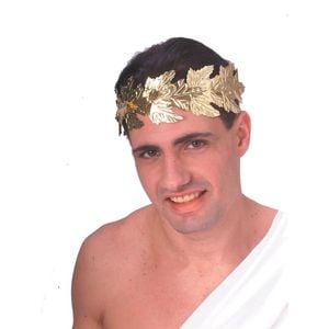 Roman Wreath Headpiece for Adults Julius Caesar Halloween Costume Accessory - Gold, One-Size