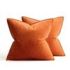 Catzon 2 Pcs Decorative Velvet Throw Pillow Covers Soild for Home Car 50X50cm-Orange
