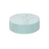 6x Round Glass Coasters - 10cm - Marble Effect - Tabletop Protection Mat Drink Coaster Decorative Dining Placemat